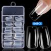 100Pcs/Box Nails No Polishing Press On False Nails Polishing-Free Nail Patch High Transparent Soft Gel Nail Tips For Extension