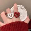 2026 Autumn/Winter Women's Adjustable Glazed Heart Ring