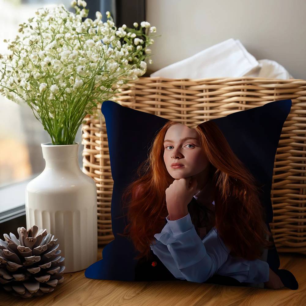 S-Sadie Sink Schauspieler Kissenbezug Toon Geschenk Kissenhülle Schlafzimmer Zuhause Sofa Stuhl Sitz Dekor Kissenhülle