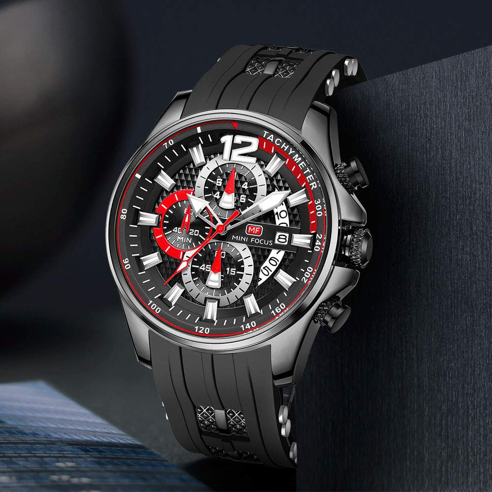 Quartz Watch with Date Silicone 3ATM Water Perfect for or Popular Analog Gift 0350 Men's Display, Strap, Resistance, Durable, Stylish, Simple, Casual,