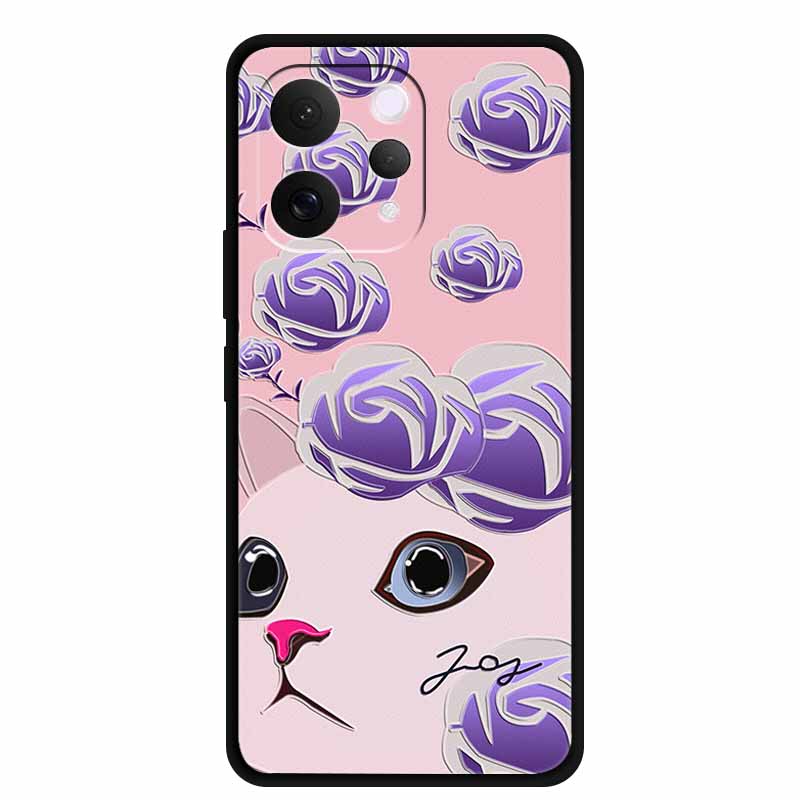 For Vivo S50 5G Case 3D Emboss Flower Black Silicone Soft Back Cover Case For Vivo S50 2025 Phone Case 6.59" Coque V2528A Fundas