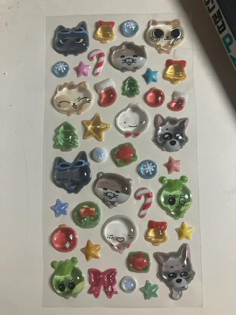 Pnek also sells stickers at Christmas pop-up
