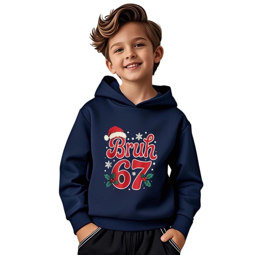 

Fashion Christmas SIX SEVEN Print Hoodie, Loose Fit Pullover for Teens Boys Girls, Casual Daily Wear Spring Fall 100