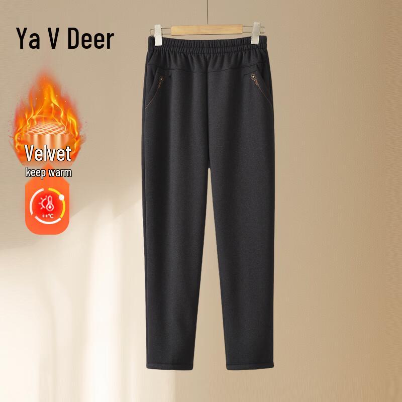 Yalu Women s Winter Fleece-Lined Elastic Waist Pants 5XL