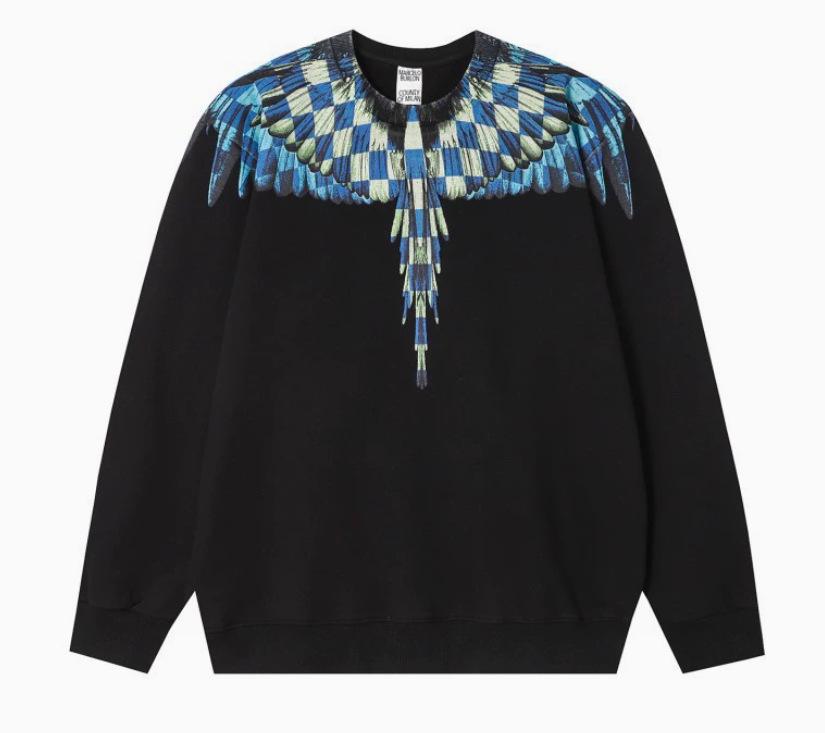 Felpa con cappuccio Marcelo Trendy Feathered Wings: Felpa girocollo unisex con motivo a fulmini e serpenti multicolore Phantom Wings.