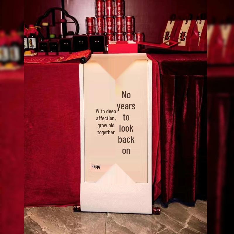 Chinese Style Calligraphy Scroll for Wedding Engagement Banquet Decor