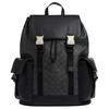 Clark 33 Klappe Doppel-Schnallen-Design Leder Rucksack Großer Herren Rucksack Schwarz CCF90-QBMI5