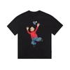 Vtipný T-shirt s potiskem kreslených postaviček Módní trend Krátký rukáv Kulatý výstřih Ležérní Volný Streetwear Denní nošení Cool Top