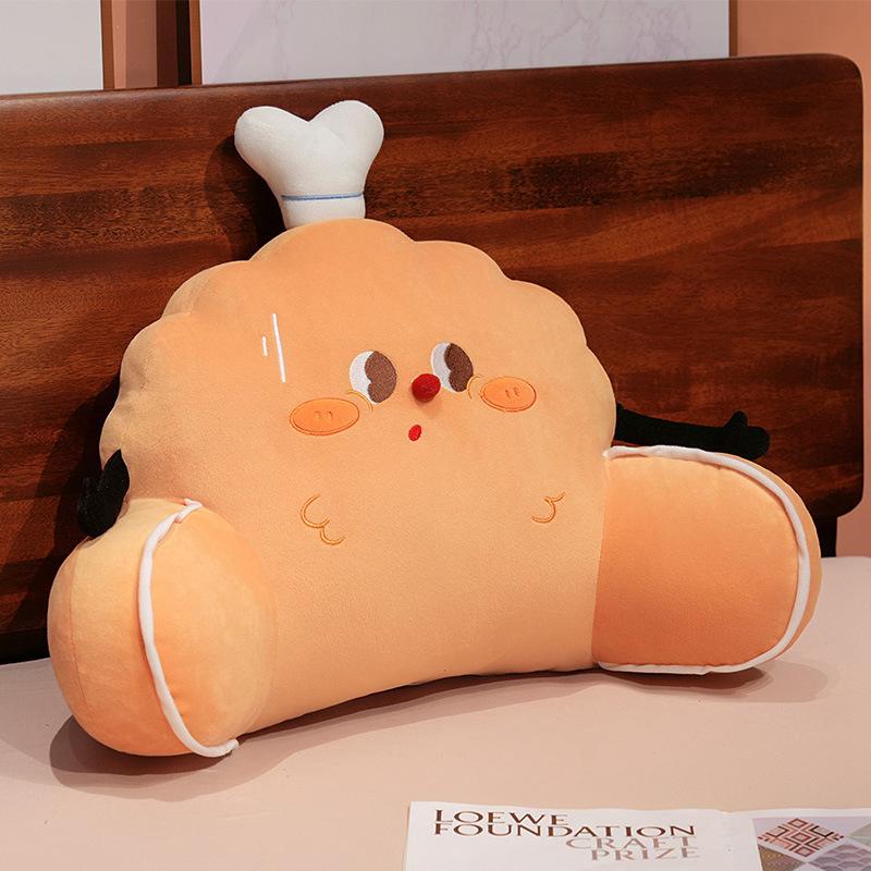 

Cartoon Burger Fries Waist Rest Girls Bedside Cushion Waist Protection Soft Bag Dormitory Bed Playing Mobile Phone Reading Pillow Cushion 60*44cm（0.7kg）