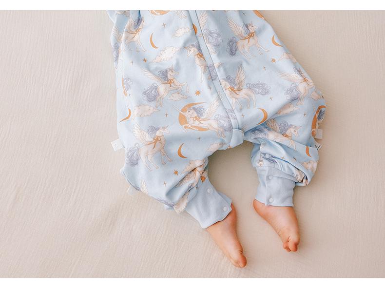 Baby A-Class Split-Leg Sleeping Bag - Spring/Autumn Cotton Jumpsuit Pajamas, Anti-Kick Design, Four Seasons Style