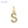 Luxury 18K Gold Plated Brass Inlaid Zircon 26 Letters Pendant Charms For Necklace Earring jewelry Making DIY Jewelry Accessories