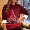 Women's Fashion Casual Long Sleeve Christmas Printed Round Neck Top Sweatshirt