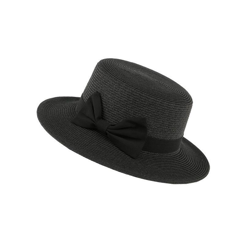 Spring and summer fashion bow flat top straw hat sunshade women versatile new hemming short beach straw hat trend