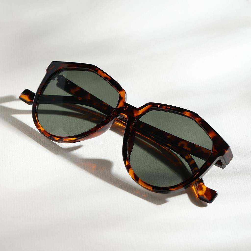 Glasses 95107 Large Frame Black Oval Thin Face Sunglasses Women, Sunglasses Men