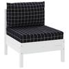 Pallet Cushions 2 Pcs Black Checkered Pattern Oxford Fabric
