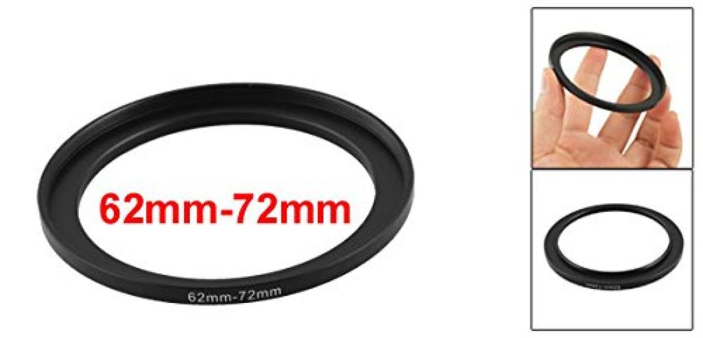 uxcell Camera Lens Filter Ring Metal Anodized Ring Replacement Camera 1 Black 62mm-72mm Step-Up Adapter, Step-Up Part, Piece,