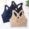 Women's High Impact Front Zip Sports Bra – Shockproof, Wire-Free Fitness & Yoga Bra with Beautiful Back Design.