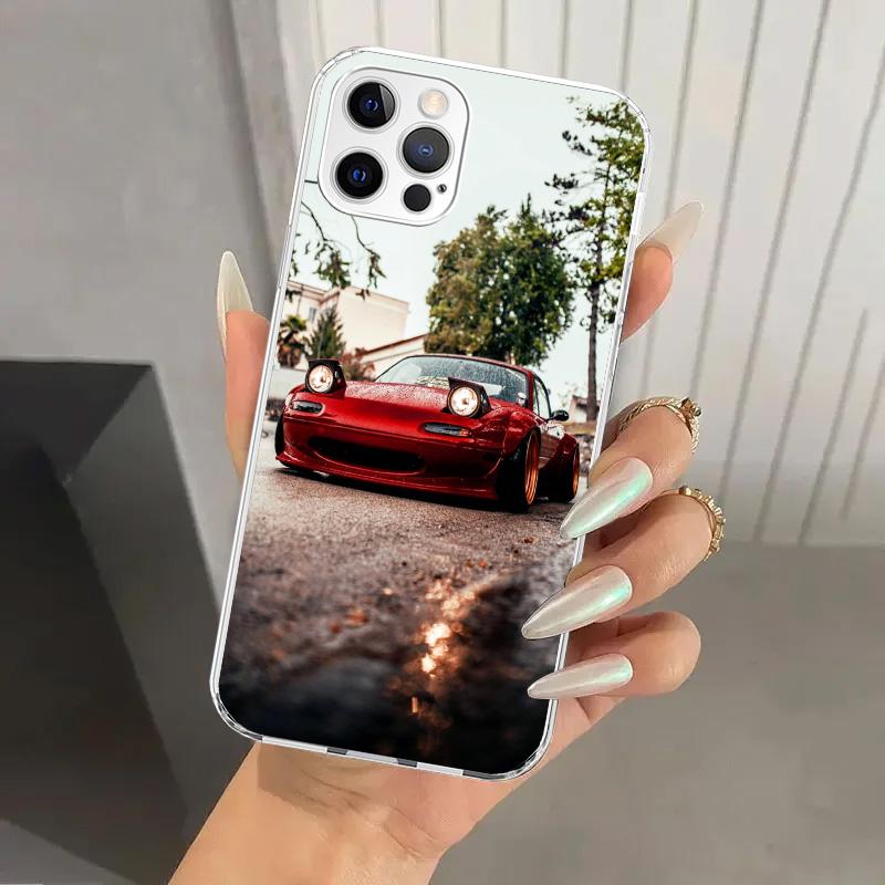 JDM Car MX5 Cute Phone Case for Iphone 17 Air 16 15 Plus 14 13 Mini 12 11 Pro Max 16E 7 8 SE 2020 Soft Funda Print Shell 17 Air