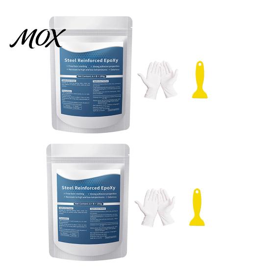 DIY Repair Tool 1/2 Sets 100G Steel Reinforced Epoxy Putty with Scraper, Gloves, Sculpt Clay for Cracks, Professional Leak Fix, Filling, Fast