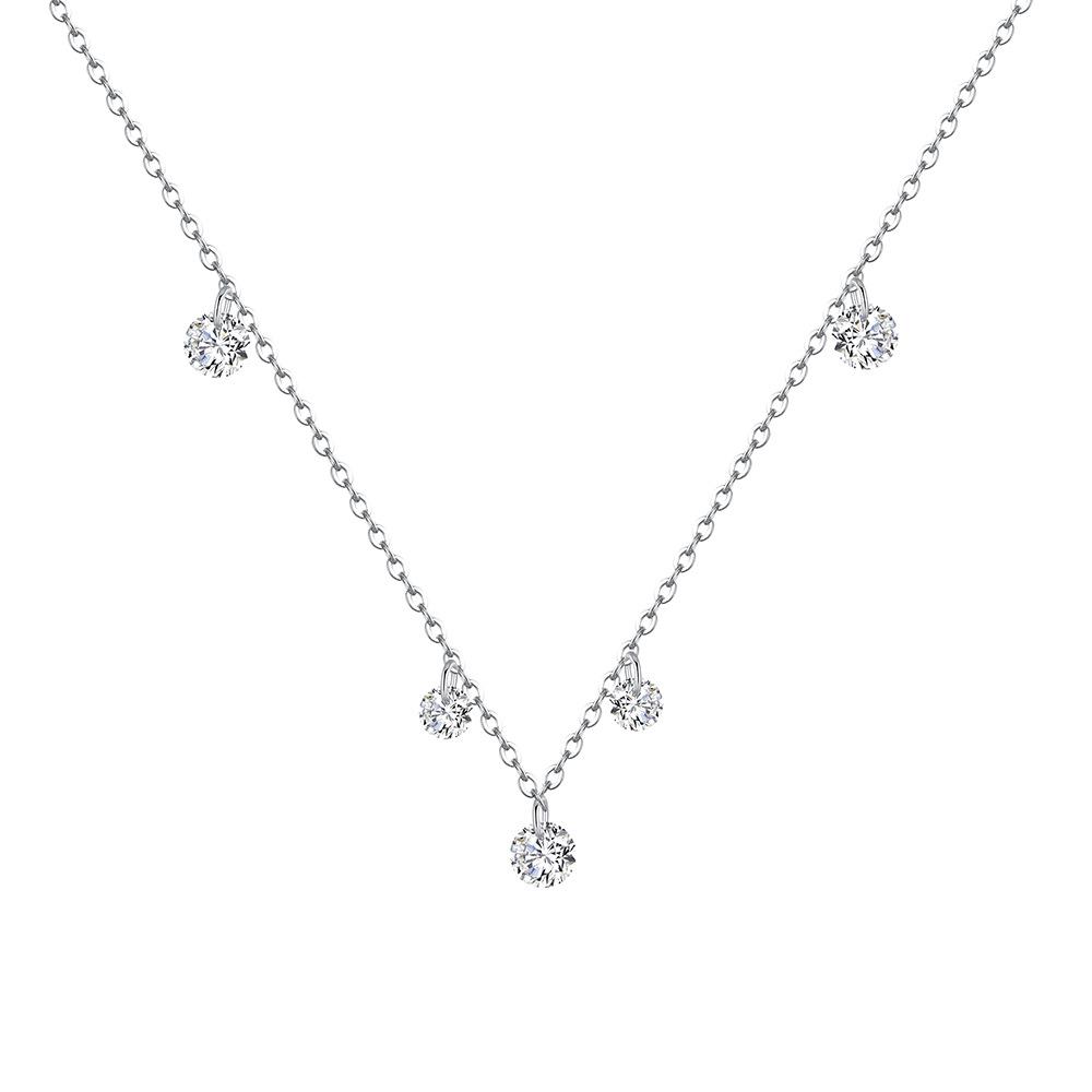 925 Sterling Silver Light Luxury Tassel Shiny Zircon Necklace for Women Korean Exquisite Party Wedding Jewelry Accessories