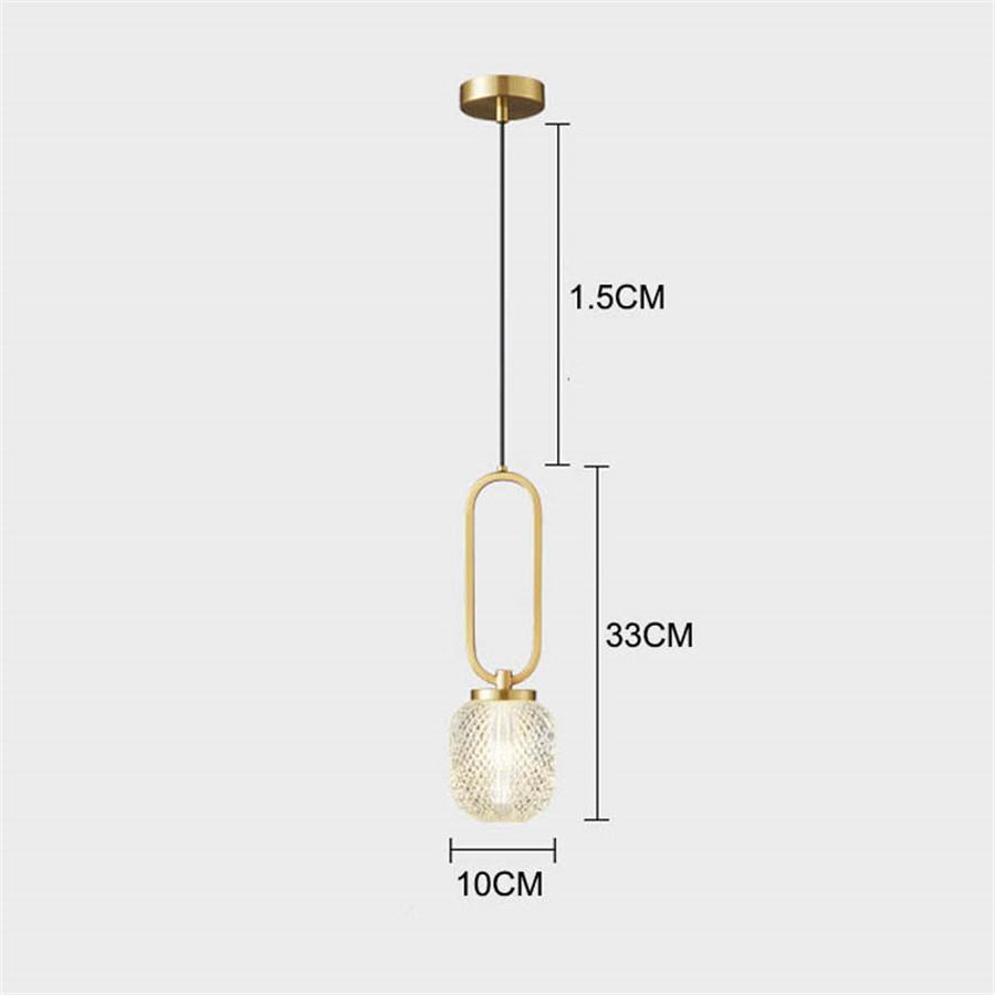 G9 Creative Copper LED Globe Restaurant Bar Pendant Light Acrylic Ball Study Bedside Hanging Lamp Kitchen Island Pendant Lamps