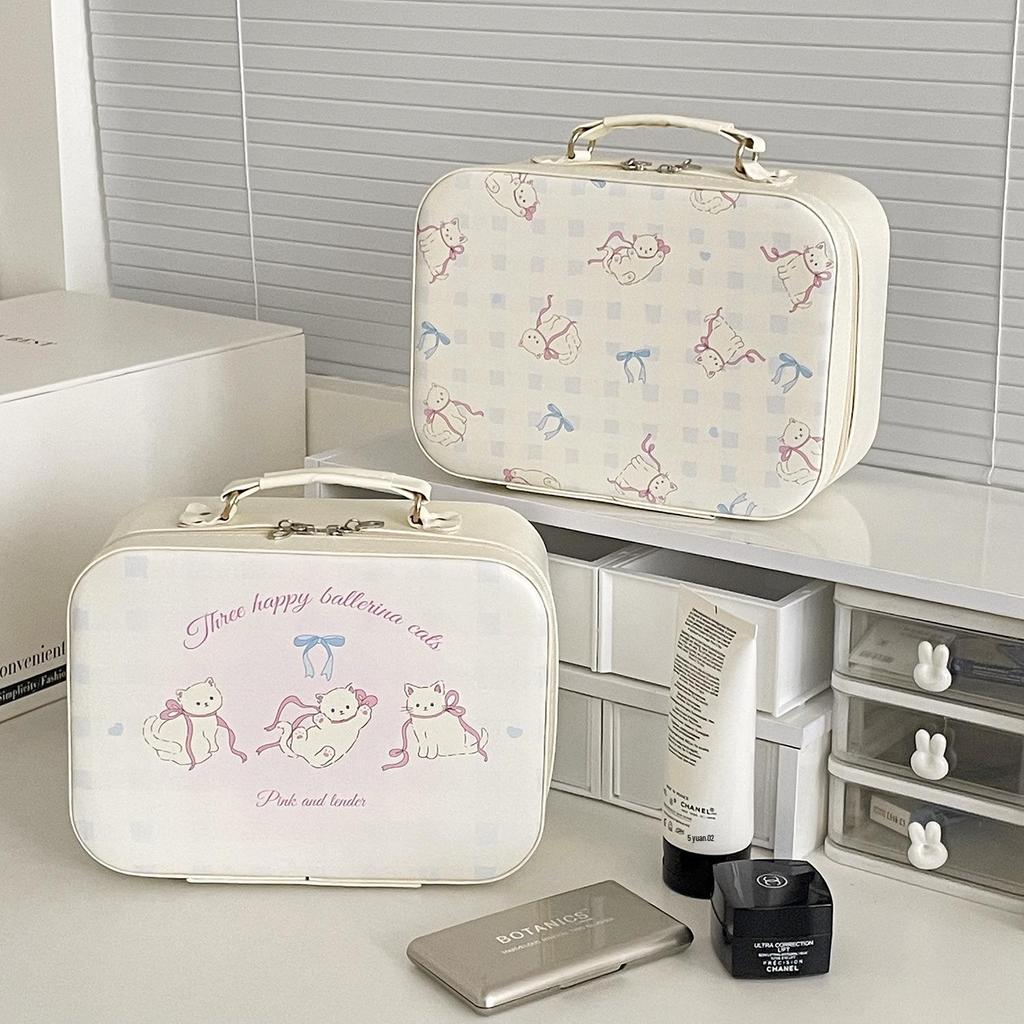 Original Angel Little Lamb Portable Makeup Case, Cute Ins Style, Large Capacity Beauty Box for Travel