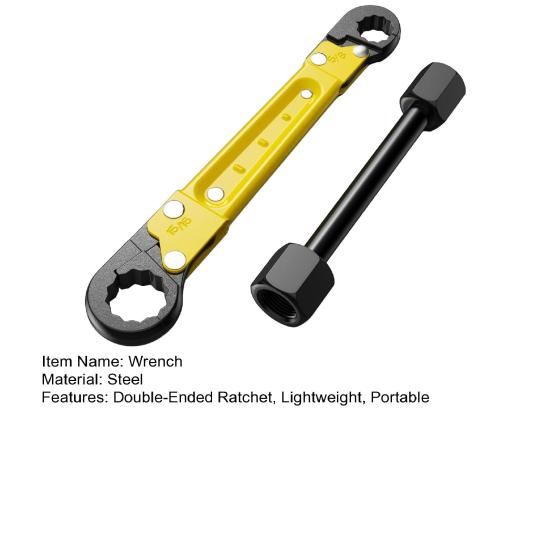 Angle Block Removal Wrench Tool Double-Ended Ratcheting Plumber Wrench Non-Slip Grip Pipe Angle Stop Wrench Kit