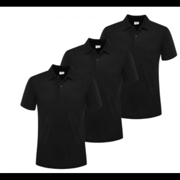 Men's Short-sleeved Polo Shirt ( Set of 3 ) Black - - Black