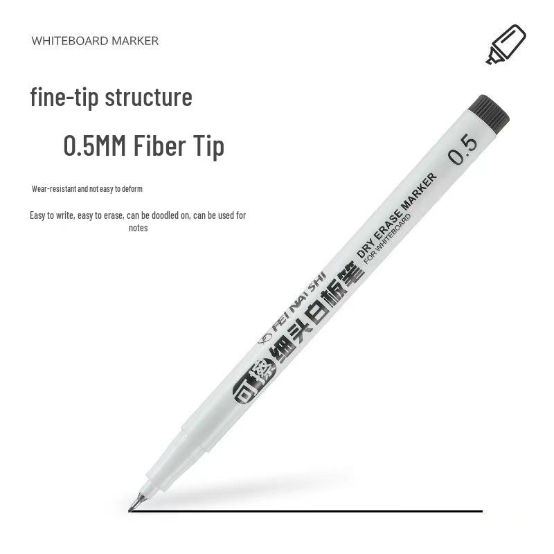 Fine-Tip Erasable Oil-Based Whiteboard Markers - Red, Black, Blue