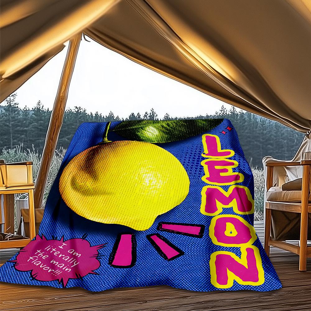 1pc Lemon Outdoor Blanket, Soft And Comfortable Blanket, Casual Warm Outdoor Blanket, Good Birthday Gift yy251201184