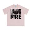 FREEDOM UNDER FIRE Tee American Charlie Kirk 100%Cotton High Quality Tee-shirt Sleeve Grunge Summer O-neck Female/Male Tees