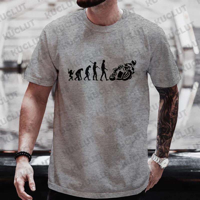 Men's Street Wear T-shirt Summer Fashion Tee Shirt Evolution Motorbiker Motorcycles Tops Casual Men Tshirts Oversized Streetwear