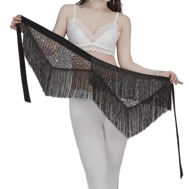 

Elastic Spandex Blend Waist Scarf With Precise Fringe Length Creating Perfect Arcs During Spins For Professional Performances OS чорний
