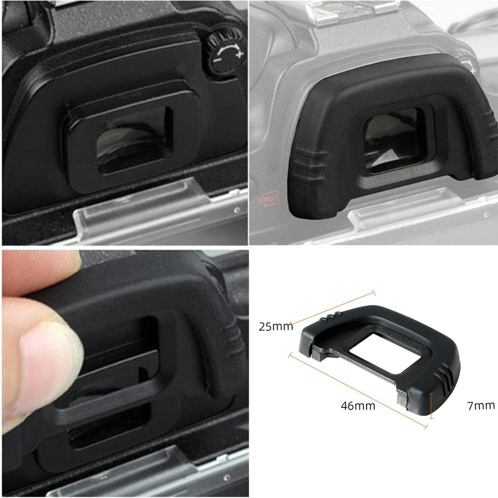 WUDQIJI Eyepiece Cup Compatible Rubber Eyepiece Lens Eyecups for Hot Shoe Level Scratch for D7000 Cameras 4-Piece Set, DK-21 Eyecups, Nikon, Set,
