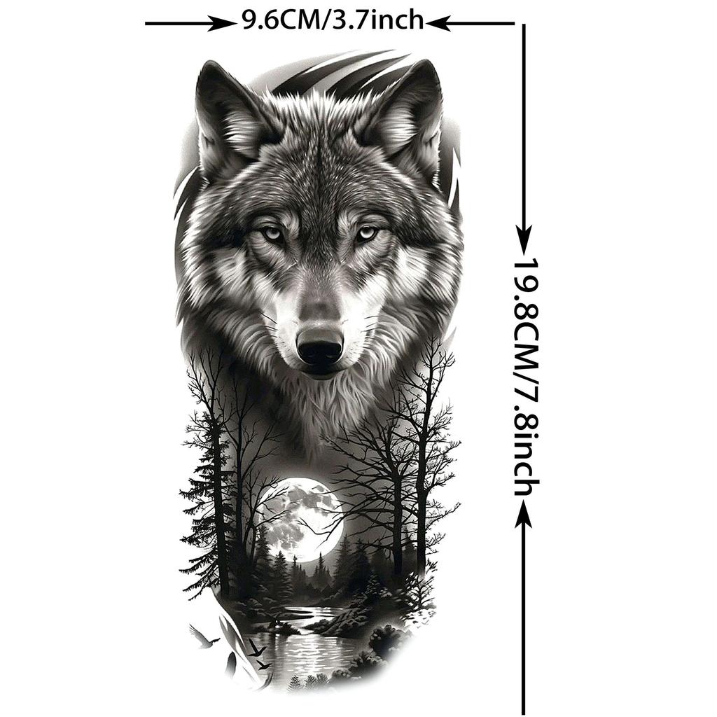 1 Sheet Creative Lion Tiger Family Temporary Tattoos Realistic Eagle Owl Animals Tatoos Waterproof Fake Tattoo Sticker Last Long