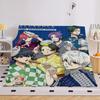 Anime Flannel Blanket Sofa B-Blue Lock Microfiber Bedding King Size Warm Winter Bed Fleece Camping Nap Fluffy Soft Blankets
