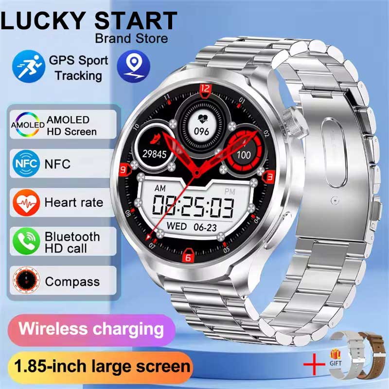 NEW  Outdoor fitness NFC Smart Watch Men 1.85 Inch AMOLED Screen Bluetooth Call IP67 Waterproof Man Smart Watches Man 2025