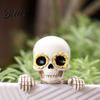 Cool Plant Decorations Skeleton Flower Pot Hugger Resin Skull Planter Statue with Eyes Mini Funny Garden Statues Flowerpot Ornament for Halloween