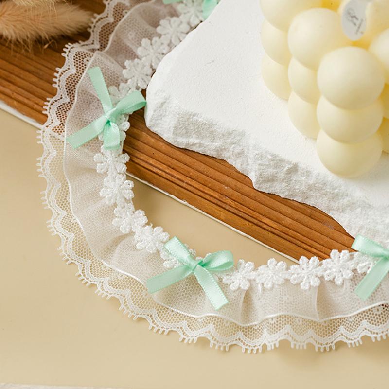 1yard Butterfly Knot Lace Embroidery Decorative Woven Tape Trim Ribbon Polyester Ribbon Fabric DIY Crafts Supply 3.8cm wide