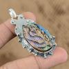 Natural Abalone Shell Gemstone Pendant Green 925 Sterling Silver Indian Jewelry