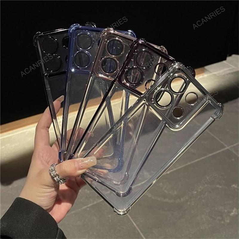 Four Corners Thickening Plating Silicone Soft Case For Xiaomi Redmi Note 13 Pro 4G 5G 12 11 10 9 13c 12c 11s 10c 9s 9a 9at Cover