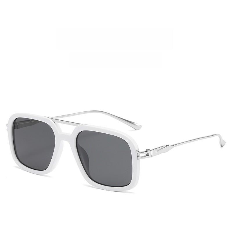 Retro Double Beam Square Glasses Men Outdoor Uv400 Sunblock For Driving And Sports