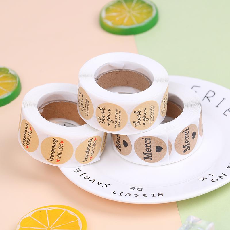 Thank You Stickers Kraft Festival Decorative Stickers Tags Envelope Stickers