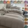 Washed Cotton Bed Linen Bedding Set 3/4 Pieces Bed Sheets Set Solid Color Comforter Cover Couple Queen King Size Bed Quilt Cover