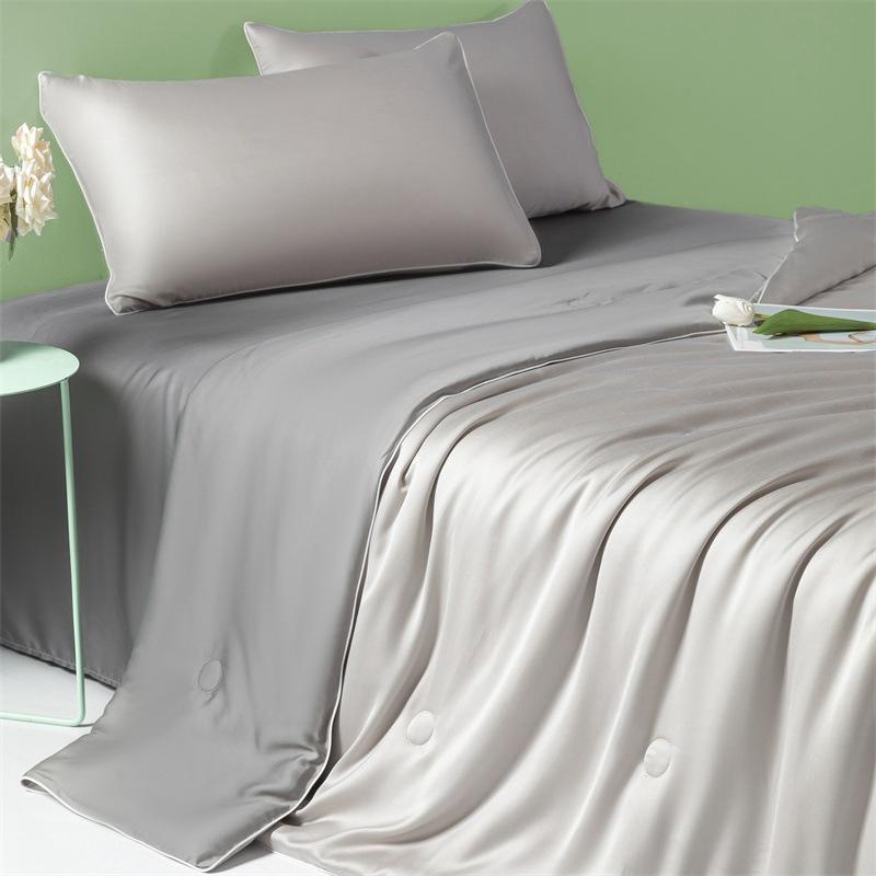 Summer Ice Silk Quilted 4-Piece Set: Lightweight, Machine Washable for Single & Double Beds