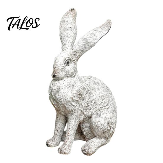Outdoor Resin Sculpture Bunny Decor, Garden Yard Rabbit Statue Decorations, Easter Bronze Farmhouse Distressed Figurines, Spring Statues Home