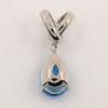 teardrop Pendant top 14 white gold/Topaz 2.2g Women Used