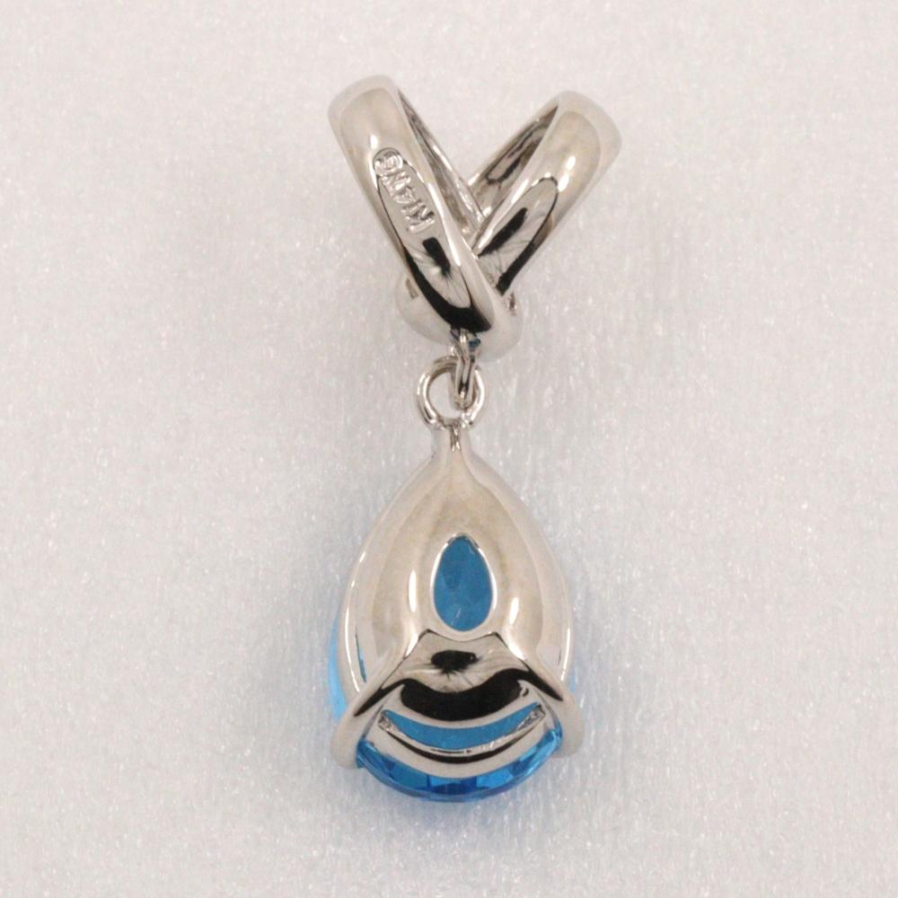teardrop Pendant top 14 white gold/Topaz 2.2g Women Used