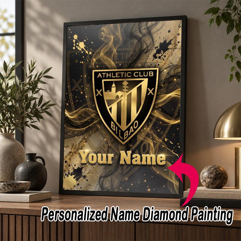 Custom Name Athletic Bilbao FC 5D Diamond Painting Personalized Full Drill Diamond Art Kit Gift