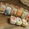 Mini Flower Tin Trinket Jewelry Organizer Storage Box Decorative Boxes Small Metal Tins with Hinged Lids Portable Box Containers